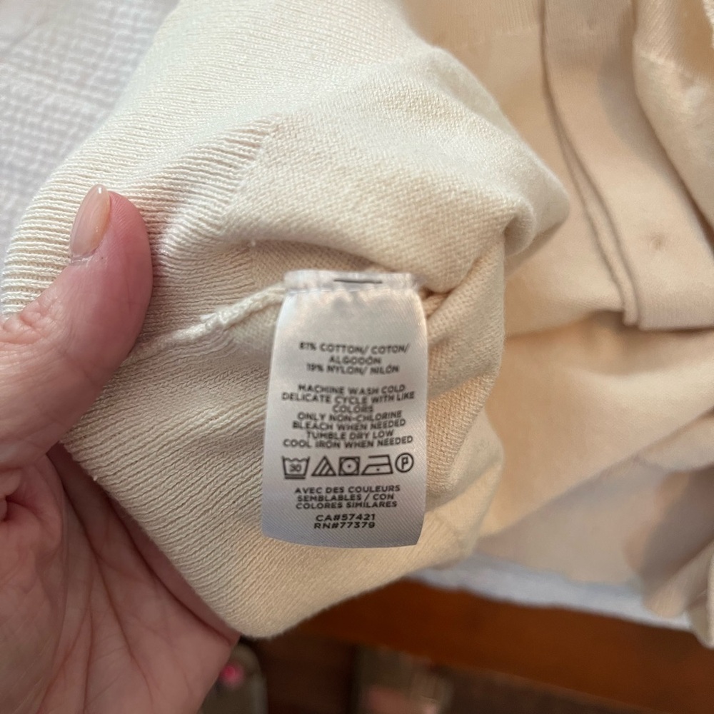Large Ann Taylor Cream Cardigan Sweater - Picture 5 of 5